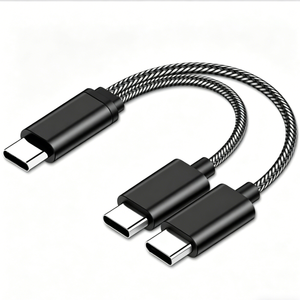 Cable USB C Trenzado Antidesgaste de 30000 Curvaduras, Tipo C 2x para <span class=keywords><strong>Adaptador</strong></span> Divisor, Compatible con iPhone 15/14/13 y iPad, Marca OEM - Product Image 1