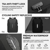 Sac à dos pour ordinateur portable imperméable, coque rigide, pour affaires et voyages, avec serrure TSA, antivol, port de charge USB, pour hommes, vente flash