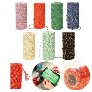1.5mm 8 brins bricolage couleur or fil coton <span class=keywords><strong>corde</strong></span> emballage cadeau <span class=keywords><strong>corde</strong></span> décorative étiquette volante <span class=keywords><strong>corde</strong></span> en Stock - Product Image 3