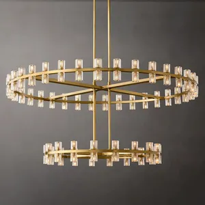 Sunwe modernes Design minimalist ische Zink legierung Gold Mode Kunst großen Kronleuchter für hohe Decke von Hotel und Zuhause Pendel leuchten