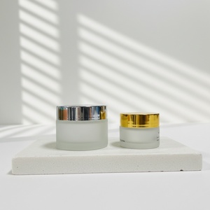 Skincare Packaging Frosted Glass Jars Cosmetic 100ml 60g 200g 30g Gold Lids Cream Containers Custom Logo - Product Image 2