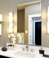 Miroir décoratif Art Déco durable et abordable, sans cadre, biseauté, avec revêtement argenté personnalisé, panneau de verre pour montage mural