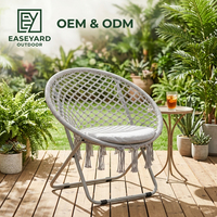 Chaise Bohème avec structure métallique pliable, 100% coton, faite à la main, chaises rondes confortables, chaise exquise et confortable pour la chambre à coucher, le salon