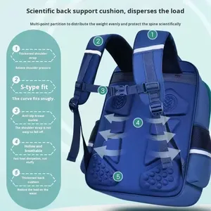 Children's Cartoon Oxford Schoolbag Grades 1-3 Lightweight <b>Large</b>-Capacity Boys' Girls' Primary School Students <b>Backpack</b> - Product Image 3