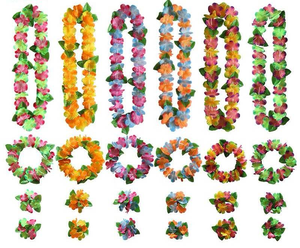 Hawaii Leis untuk pesta Luau tropis Hawaii bunga kalung warna-warni Hawaii Leis bunga buatan jumlah besar - Product Image 2