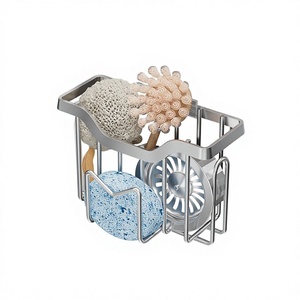 Égouttoir à éponges en métal moderne, antirouille et durable, à un seul niveau, 15x8x9,5 cm, avec conception multifonctionnelle pour rangement en armoire - Product Image 3