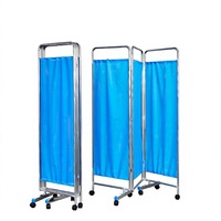 Paravent médical pliable sur mesure en acier inoxydable 201, 3/4/5/6 panneaux, avec roulettes, rideau, hauteur 1,8 m, pour hôpital/clinique