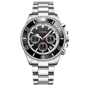 Commercio all'ingrosso SINOBI multifunzione impermeabile di lusso logo personalizzato orologio calendario perpetuo orologio da polso con cinturino in acciaio inossidabile per uomo