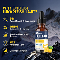 Gouttes de Shilajit 16-en-1 avec Ashwagandha, Ginseng, Curcuma, Rhodiola, Amla, Mousse de mer, complément vitaminique liquide pour hommes et femmes