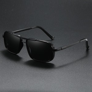 Gafas de Sol con Marco Cuadrado de Metal, Lentes Marrones, Estilo Punk para Hombre, Tendencias Individualistas - Product Image 4