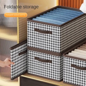 Modern Design PP Plastic Pants <b>Storage</b> <b>Box</b> Plate Lid Jeans Compartments Rack Wholesale Manufacturers Underwear <b>Storage</b> Basket - Product Image 5
