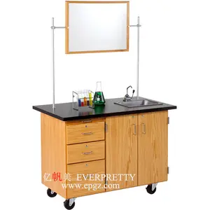 University lab furniture Epoxy Resin Laboratory Equipment Center Lab Benches Table with Mirror sink drawer central work benches