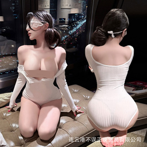 Sexy yoga bodysuit for women, perfect for late-night erotic lingerie, pure and seductive, qqny uniform, tight and elastic - Product Image 3