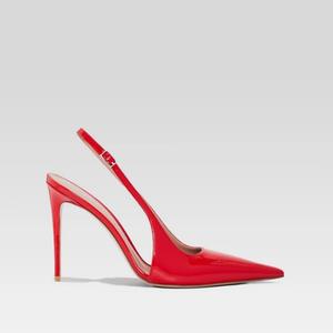 Escarpins pour femmes à talon fin, bout pointu, en cuir verni rouge uni, avec boucle, rehaussant la <span class=keywords><strong>taille</strong></span>, <span class=keywords><strong>grande</strong></span> <span class=keywords><strong>taille</strong></span>, collection automne - Product Image 5