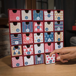 Caja de Calendario de <span class=keywords><strong>Adviento</strong></span> de Lujo con Impresión Personalizada, Caja Sorpresa para Cuenta Regresiva Festiva, Empaque de 24 Compartimentos, Caja Premium para Conos Pre-Rolados de Hierbas - Product Image 4