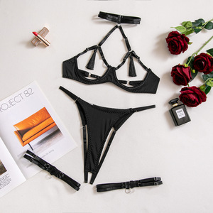 Intimo Femminile Best-seller, Lingerie Sexy Traforata, Seducente con Frange e Apertura all'Inguine - Product Image 6