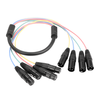 Câbles multipaires XLR professionnels I-zclive 4 canaux 1 m (3,3 pi) sans bruit, longue durée de vie, pour enceintes et utilisation automobile en studio