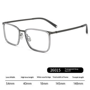 26015-1 Monture <span class=keywords><strong>de</strong></span> lunettes <span class=keywords><strong>de</strong></span> <span class=keywords><strong>vue</strong></span> pour hommes, style Lindy, <span class=keywords><strong>grande</strong></span> <span class=keywords><strong>taille</strong></span>, carrée, à monture complète, pour myopie, Danyang Vintage, vente en gros - Product Image 6