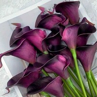 Künstliche Calla-Lilie mit PU-Optik, Blumen-Dekoration für Zuhause, Hochzeit, Mini-Ornament mit Färbetechnik