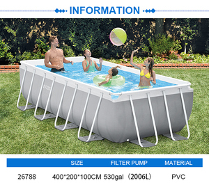 Intex 26788 Trên Mặt Đất Khung Kim Loại Hồ Bơi <span class=keywords><strong>4M</strong></span> Có Nắp Đậy, Bơm Và Thang - Product Image 2