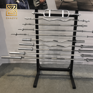 Ensemble de barres d'haltères ZY Commercial, barre <span class=keywords><strong>EZ</strong></span> Curl standard de 50 mm, barres d'haltères filetées avec support de rangement pour salle de sport - Product Image 1