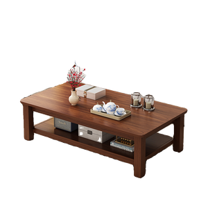 Bona Gold Square Solid Wood <b>Coffee</b> <b>Table</b> With Storage Shelf For Living Room Home Office Balcony Tea <b>Table</b> - Product Image 1
