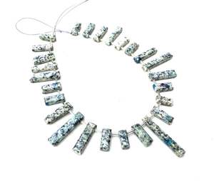26 pièces rectangle à facettes K2 perles de pierres précieuses de jaspe de qualité AAA bleu haute vente en gros de perles de pierre naturelle de fabricant authentique - Product Image 5