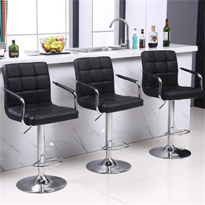 <span class=keywords><strong>Taburete</strong></span> de Bar Giratorio de Cuero Moderno con Altura Ajustable y Estructura de Hierro para Bar en Casa y Comedor - Sillas Altas para Barra - Product Image 6