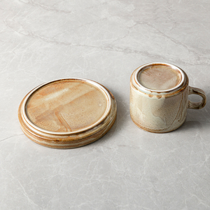 Tasse à café marron avec soucoupe en porcelaine de style rétro espagnol, de qualité supérieure, rustique et élégant, pour événements et bars - Product Image 5