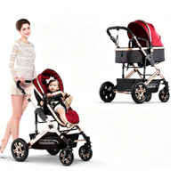 Poussette compacte Weilebao, landau de luxe, élégante, pour bébé nouveau-né, Kinderwagen 3 en 1, polyester gris, légère, facile à transporter