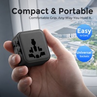 Worldplug Adaptateur de Voyage Universel Tout-en-Un 2500W Haute Puissance Ultra-Mince Mini Adaptateur de Prise Internationale Mondiale