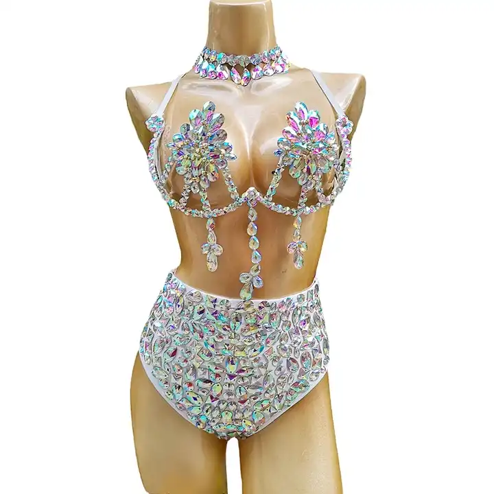 New Sexy Samba Carnival for Women Wire Bra & Belt Stones Belly