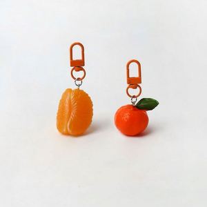 Cute Orange Keychain Fruit-Shaped <b>Bag</b> Charm, Small Hanging Decor Fashion Jewelry Gift for Women & Kids - Product Image 2