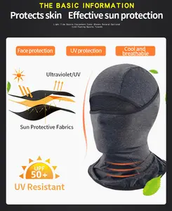 Summer Uv Protection Breathable Cycling Sunscreen Face Cover Ice Cool Silk Neck Protection Ear Hanging Visor Brim Shield