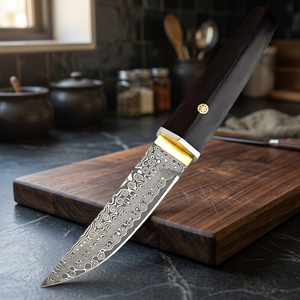 Cuchillo de Caza WIN de Lujo, Estilo Retro Industrial, Hoja Fija de Acero de Damasco de 107 Capas, Personalizable OEM Táctico - Product Image 4
