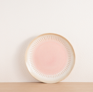 Wholesale Custom Vintage Pink Reactive Glaze <b>Dinner</b> <b>Set</b>, Embossed Stoneware Plates Bowls, Free Design & Logo Available - Product Image 3