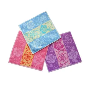 100コットンジャカード洗顔布タオル小さな刺繍カスタムロゴデザインギフト広告タオル