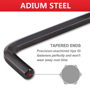 DISEN 9 pièces miroir noir mat de qualité industrielle métrique précision balle extrémité Allen jeu de clés hexagonales kit d'outils à clé hexagonale - Product Image 4