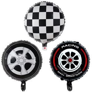 Ballon À Carreaux En Forme De Chiffre 35 Pour Voiture De Course - Ballon Noir Et Blanc - Ballon