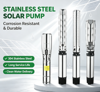 Pompe submersible solaire hybride grande capacité pour puits profond, pompe à eau DC en acier inoxydable de grande taille pour l'irrigation des puits agricoles
