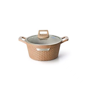 Ensemble de 10 ustensiles de cuisine <span class=keywords><strong>en</strong></span> granit de style golf polyvalents, casseroles et poêles antiadhésives avec poignée dorée pour la conservation de la fraîcheur et la cuisson - Product Image 2