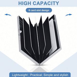 Porte-cartes de crédit fin anti-RFID pour 6 cartes, sans fermeture, unisexe - Product Image 2