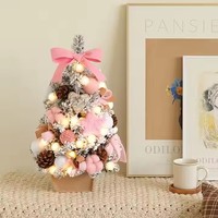 Maosheng Hochwertiger Umweltfreundlicher PVC-Fichten-Tisch-Mini-Weihnachtsbaum mit LED-Lichtern und Filzkugel-Ornamenten 45-90cm Heimdekoration
