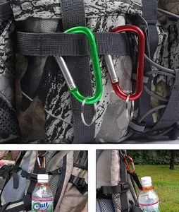 Nhôm Phẳng D Hình Dạng Cắm Trại Chai Nước Mini Keychain Móc Clip Nhôm 2 Inch Nhỏ Carabiner