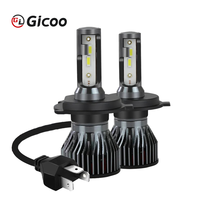 GICOO F2 12V Nuevas Bombillas LED para Faros Delanteros 1860 CSP, Iluminación Automotriz H1 H3 H4 H7 H11 H13 6500K 50W, Diseño Todo en Uno