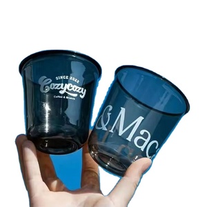 Custom Logo10oz 12 14 16 20 24oz Black Clear U-Shape Thickened Disposable PET <b>Cups</b> with Lids for Bubble Tea, PET <b>Plastic</b> <b>Cups</b> - Product Image 3