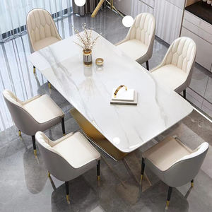 <span class=keywords><strong>Tavolo</strong></span> da pranzo moderno <span class=keywords><strong>tavolo</strong></span> da pranzo rettangolare in acciaio inossidabile dorato di lusso Set <span class=keywords><strong>tavolo</strong></span> da <span class=keywords><strong>6</strong></span> <span class=keywords><strong>posti</strong></span> in marmo per mobili da sala da pranzo - Product Image 6