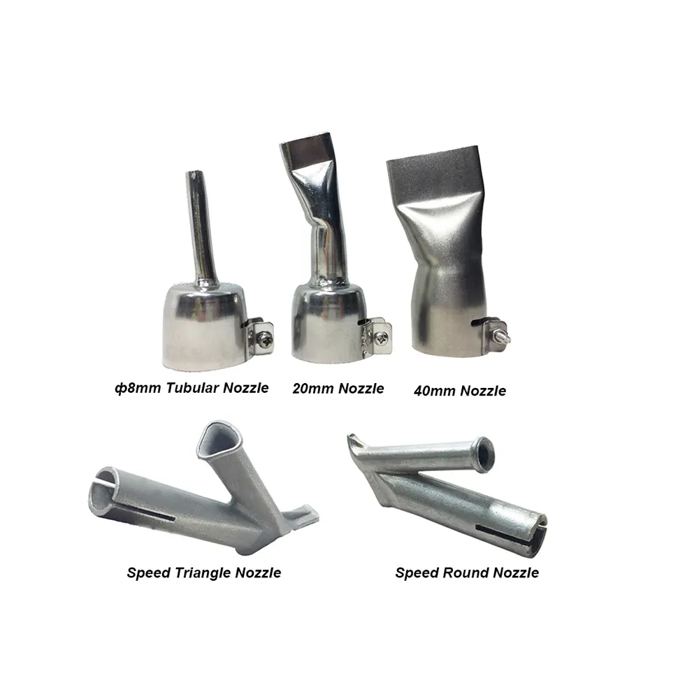 Herramientas y accesorios de soldadura de plástico, boquillas de acero inoxidable para soldar PVC PP PE