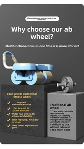 Tự động phục hồi thép bụng bánh xe cruncher thân thiện với môi nhà tập thể dục thiết bị tập thể dục khuỷu tay hỗ trợ bụng giảm béo - Product Image 5