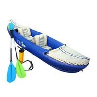 Bateau de Pêche Gonflable Stable Hydro-Force Marine Pro avec PVC Renforcé, Kayak Deux Places pour Lac avec Assistance Pédale